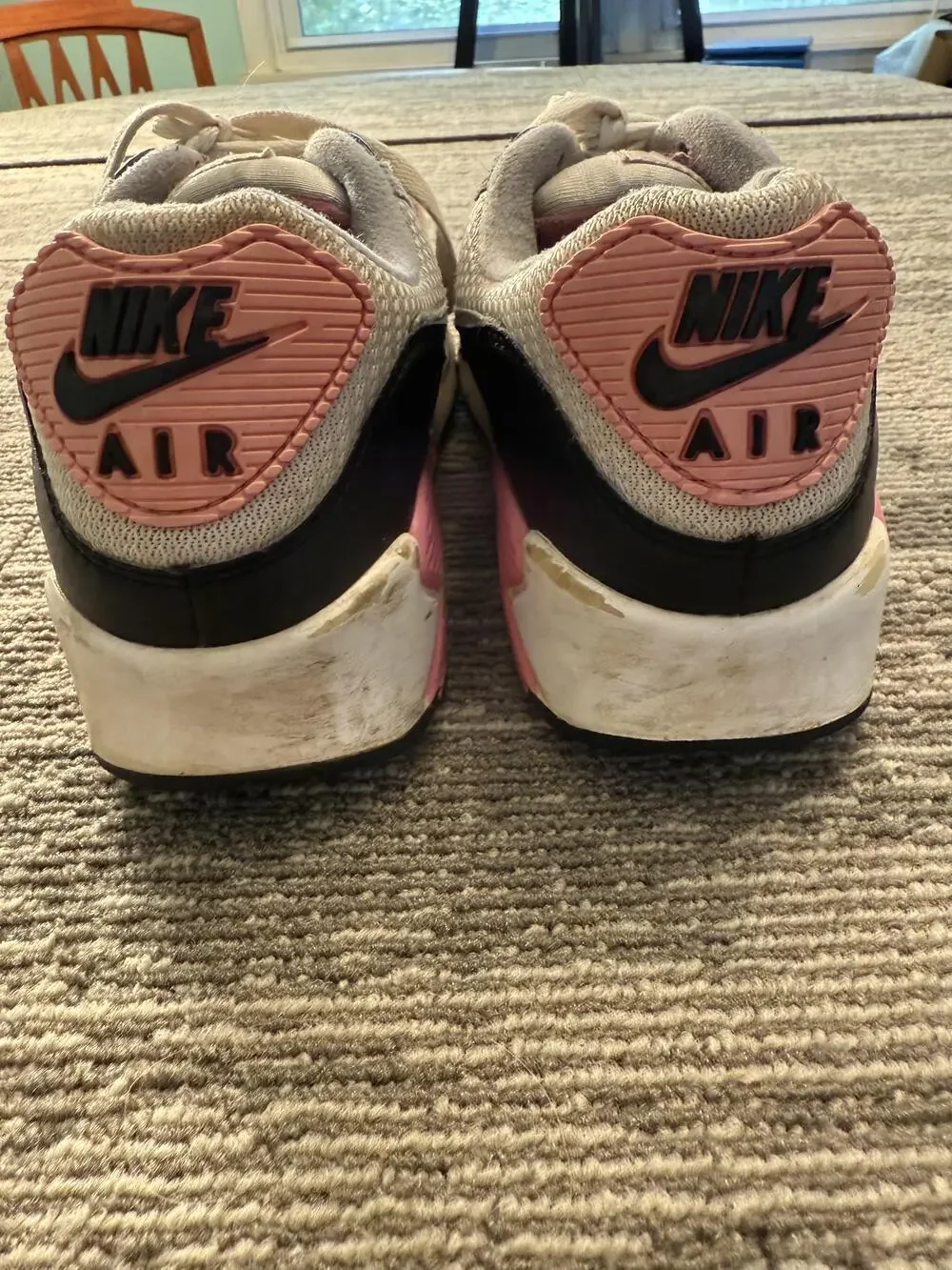 Nike Air Max 90 Shoes Mens Size 8.5 Gray Pink Black CD0881-101 Running Sneaker